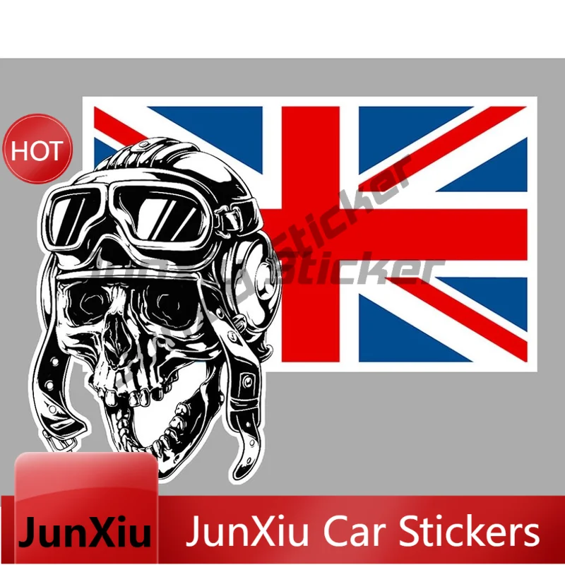 Tete Mort Gb Uk Angleterre Mods Biker Rider Moto Vinyl Car Decal Waterproof Sticker For Vehicle Bumper Motorcycle Accessories