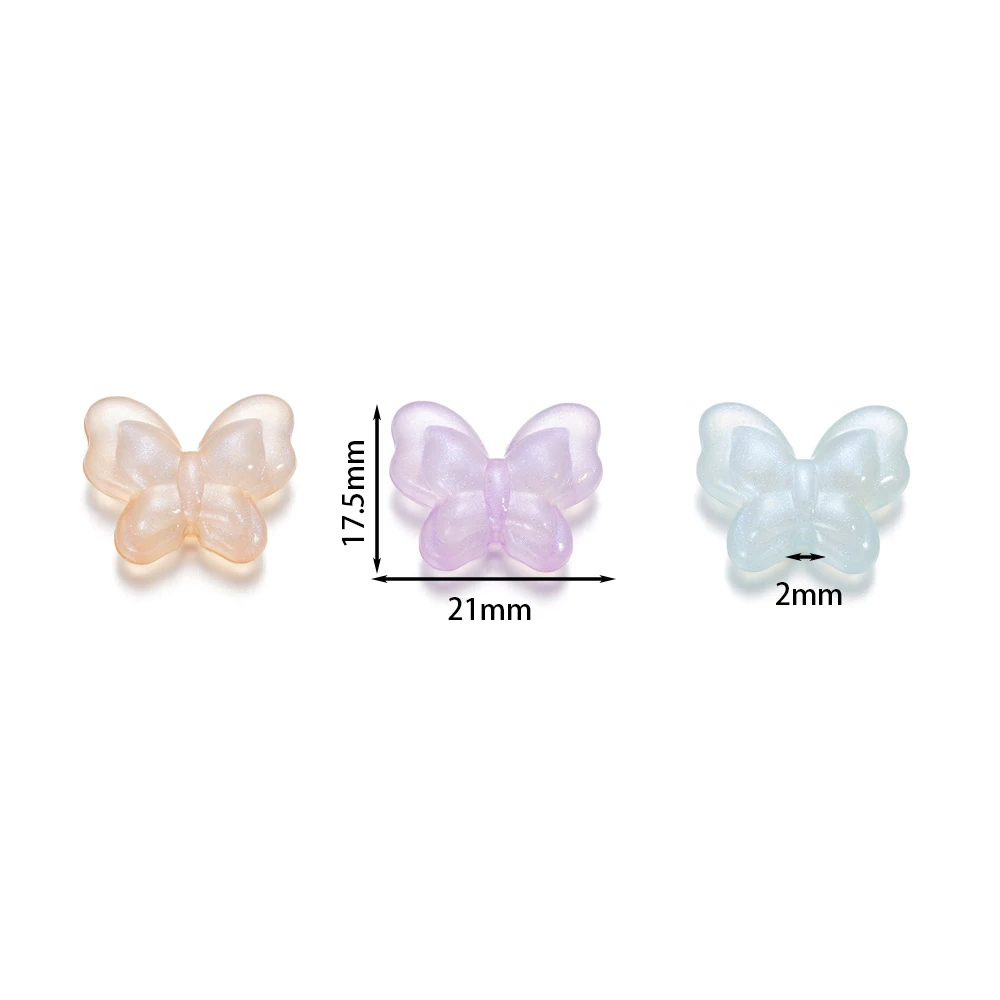 10Pcs/Lot Butterfly Spacer Beads Cute Acrylic Beads For Jewelry Making DIY Bracelet Necklace Earrings Charms Accessories