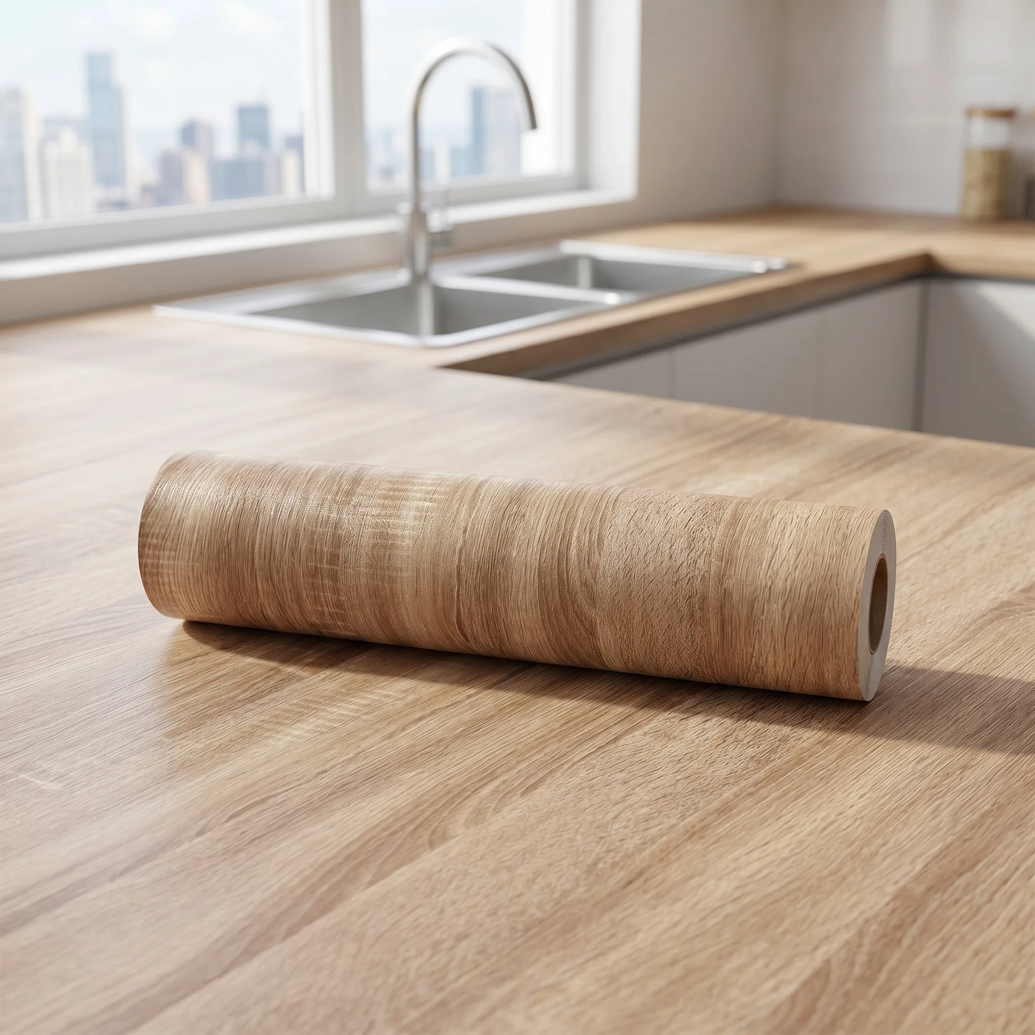 

55cm Vinyl Waterproof Wood Grain 3D Stickers for Wardrobe Cupboard Table Closet Furniture PVC Self Adhesive Wallpaper Home Decor