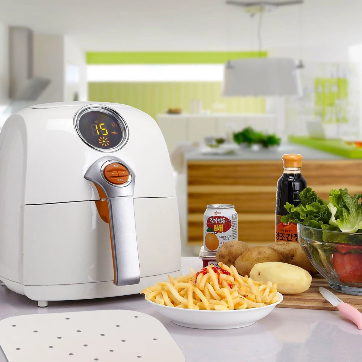 

8.5 Inches Silicone Baking Paper Steamer Liner Oven Air Fryer Non-Stick Parchment Sheet Food Grade Heat Resistant