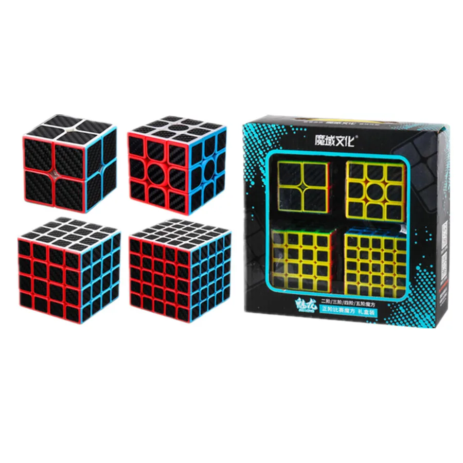 Набор кубиков MoYu Gift Box: 2x2, 3x3, 4x4, 5x5, Magic Cube, SQ-1, скоростной кубик, головоломка, карбоновые наклейки, игрушка-головоломка Cubo Magico, подарок