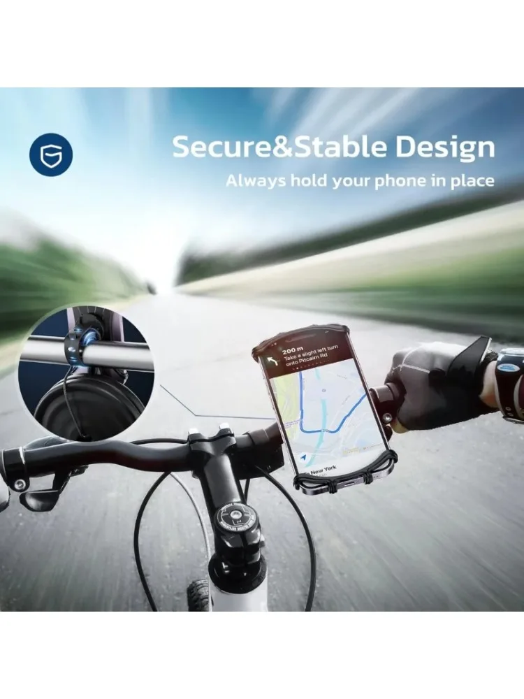 AliExpress NONE 360 Rotatable Silicone Pull Type Phone Holder for Bike Motorcycle, Safe Mount for All Smartphones Cycling Stand