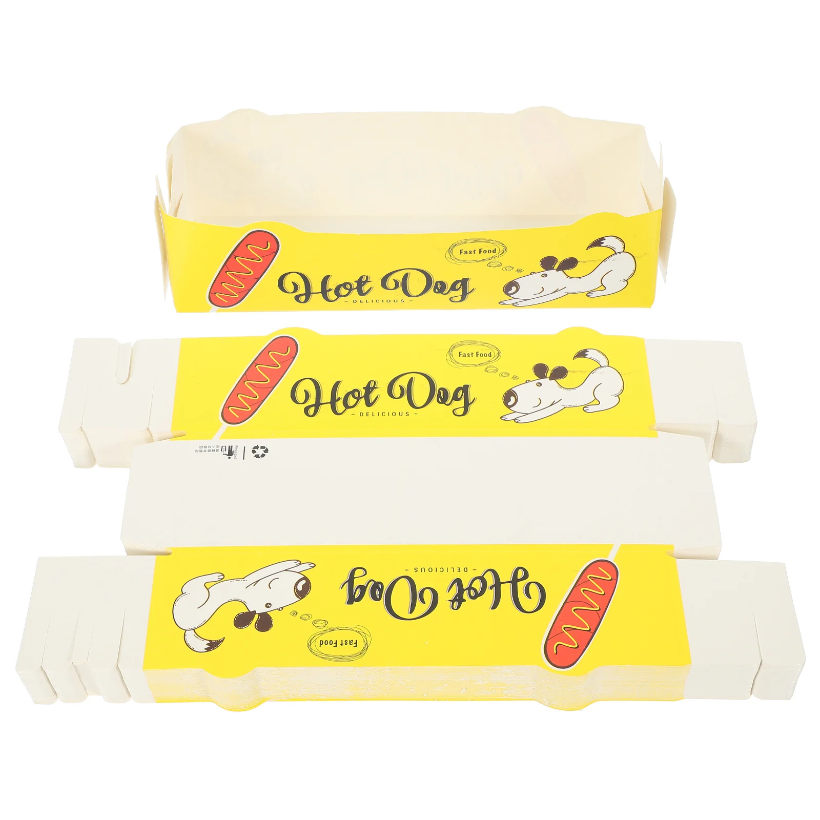 ถาดใส่อาหารกระดาษแบบใช้แล้วทิ้ง 50 ชิ้น พับได้ เคลือบกันน้ำมัน สำหรับใส่ขนม ปาร์ตี้ ฮอทดอก เฟรนช์ฟรายส์ ไก่