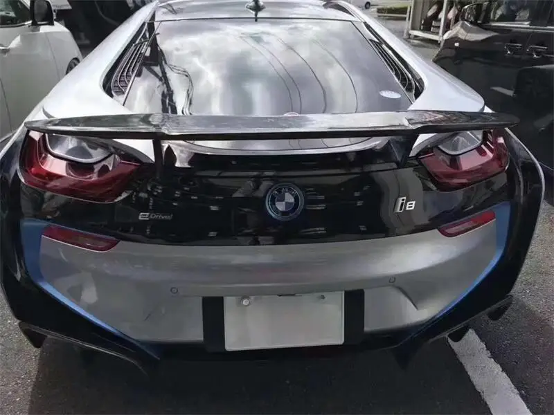 Atualizar kit de corpo estilo fibra de carbono forjado para bmw i8 difusores traseiros de lábio dianteiro saias laterais spoiler