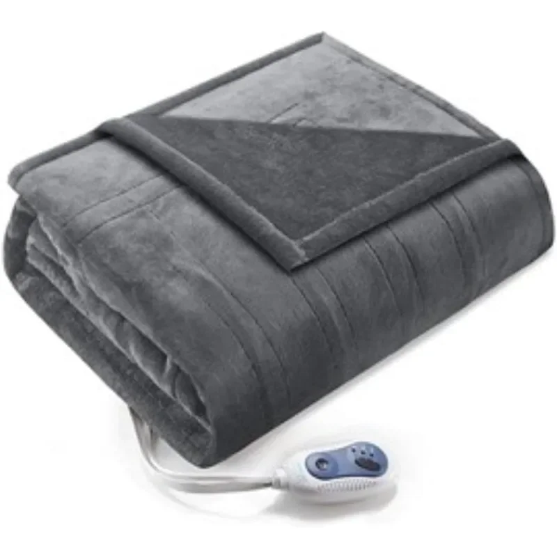 Comfort Space Luxury Micro Plush Electric Wrap Blanket Super Soft and Warm Reversible Heated Poncho That Automatically Closes