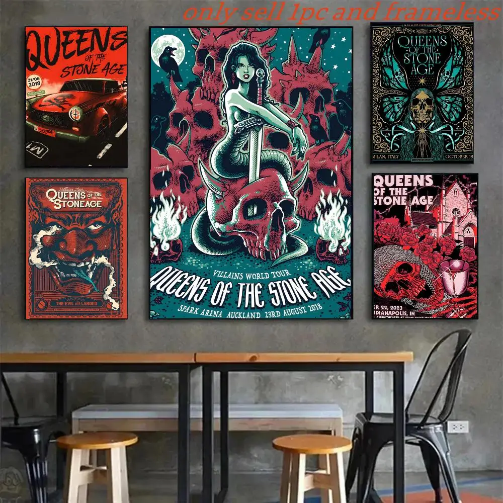 Queens Of The Stone Age Band Poster HD Wall Art interior Hallway Home Decoration Holiday Gifts