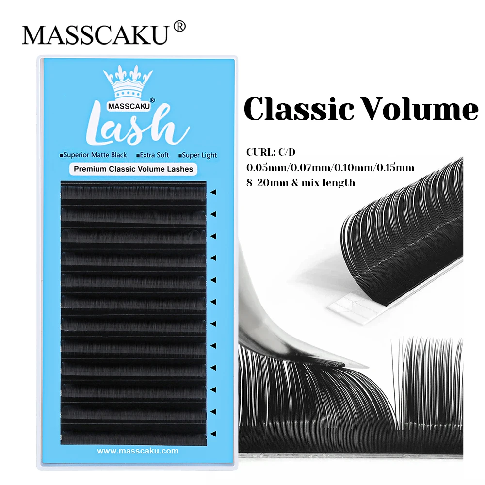 

MASSCAKU Wholesale All Size Fluffy Faux Mink Cashmere Regular Lashes Lightweight Handmade Classic Volume Eyelashes Makeup Tools