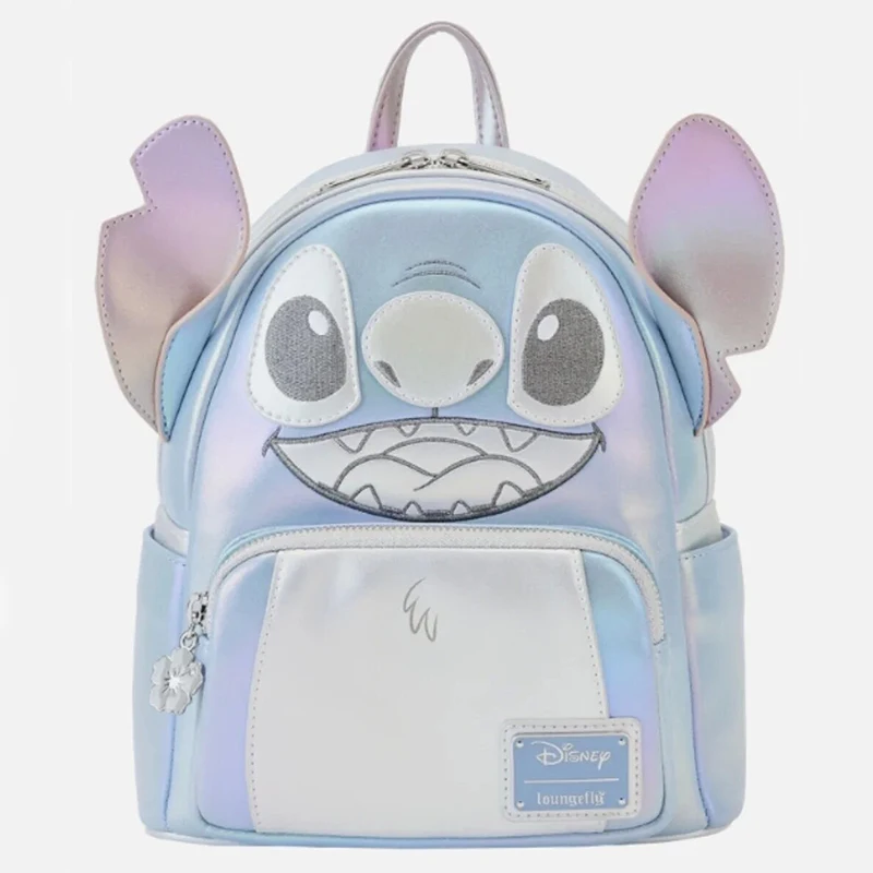 Nowy Loungefly Disney 100th Anniversary Platinum Stitch Backpack Bag Stitch Backpack Kids Cartoon Schoolbag Ladies Casual Bag