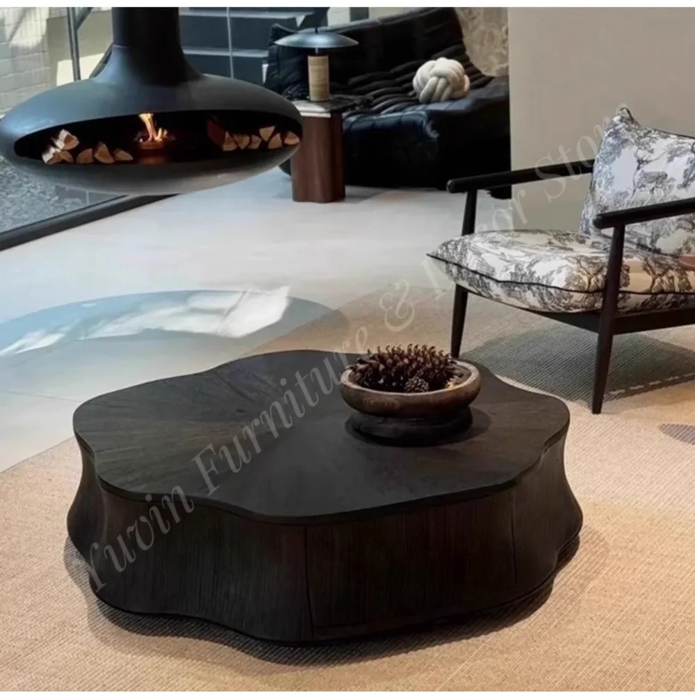 Modern Simple Italian Luxury Style Irregular Water Lily Petal Living Room Coffee Table Furniture Decorative Multifunction Easy