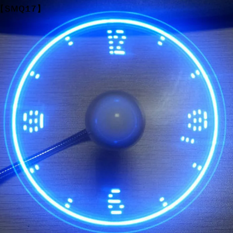Portable Hand Display Mini USB Fan Flexible LED Clock Cool for Laptop PC - Desktop Computer Gadgets