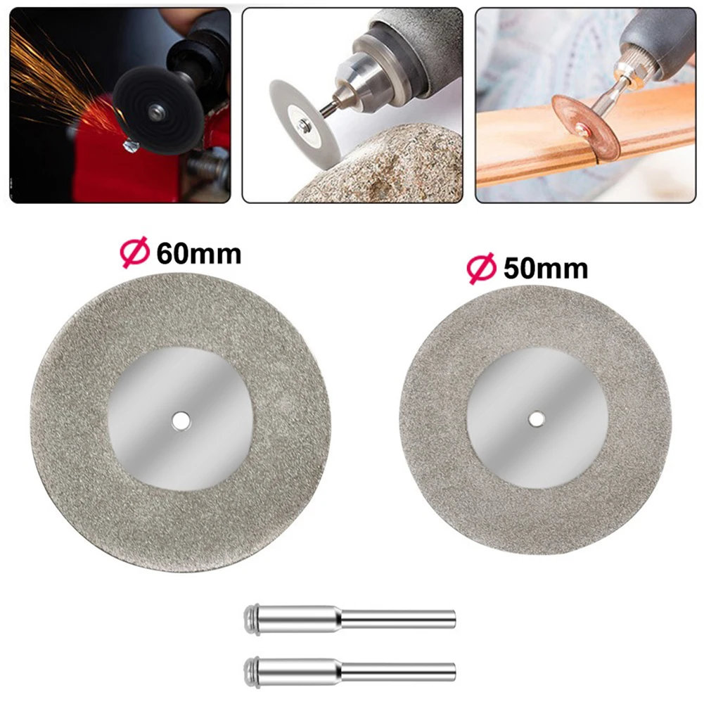 2 pz/set 40/50/60mm mola diamantata disco da taglio in metallo per utensili rotanti accessori per utensili elettrici per la lavorazione del legno