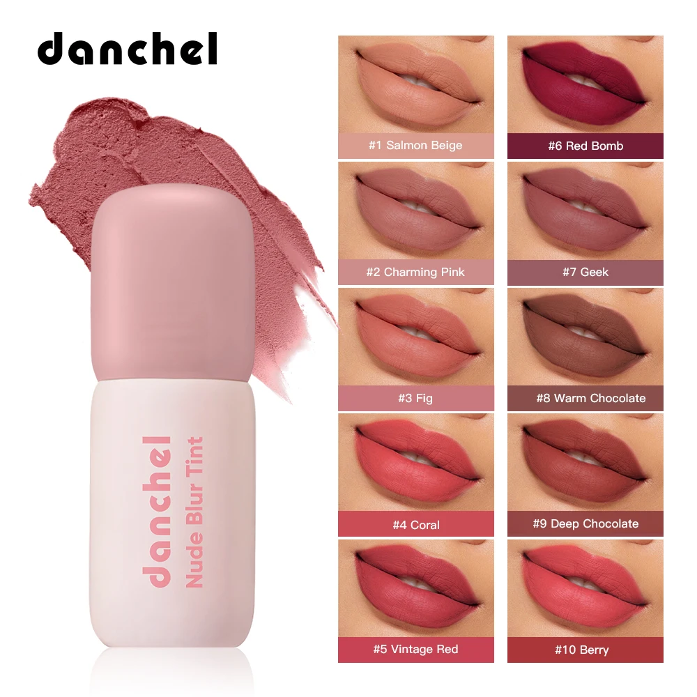 Soft Matte Lip Tint Long Lasting Lightweight Non-sticky Smooth Velvet Lip Gloss 2 In 1 Natural Lip & Cheek Blush Cream Daily Bea
