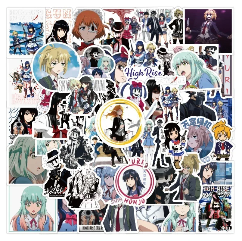 10/25/50 buah stiker Anime invasi High Rise tahan air stiker grafiti