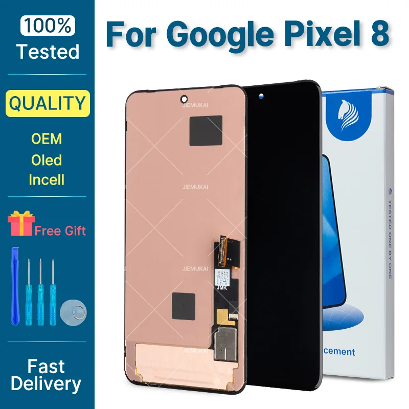 Premium For Google Pixel 8 LCD Display Touch Screen Digitizer Assembly Replacement For Google Pixel 8 Display Screen With Frame