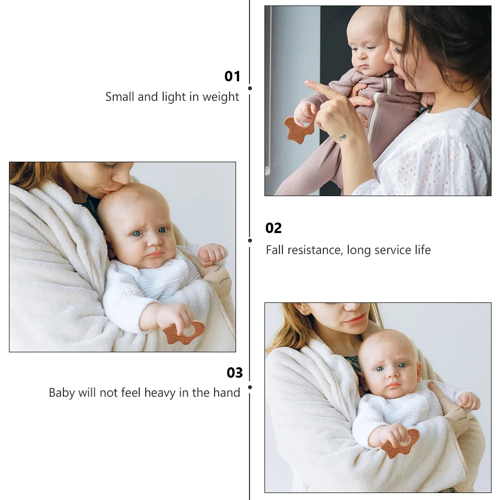 2pcs Airplane Shape Teether Natural Wood Baby Teething For Infants Food Grade Grinding Tool Sensory Exploration