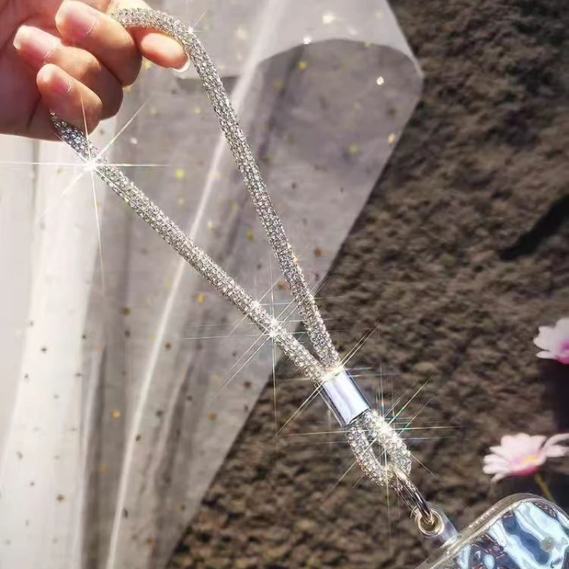 Хрустальный ремешок для телефона со стразами, блестящий ремешок на запястье, роскошный аксессуар для мобильного телефона, анти-потерянный веревочный брелок для женщин