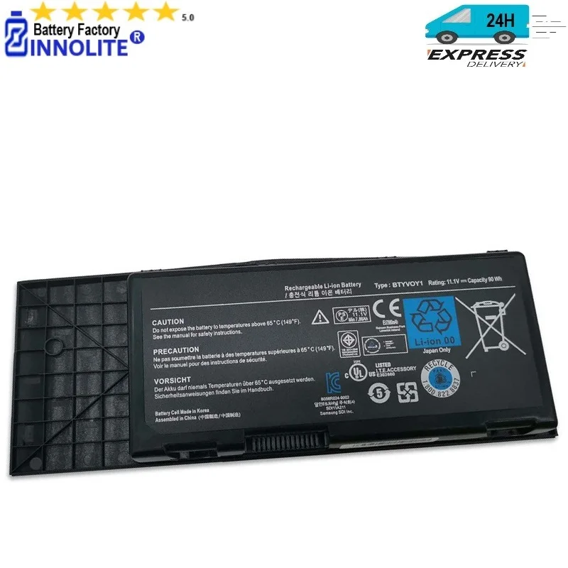 BTYVOY1 Batterij Compatibel Met Dell Alienware M17X R3 R4 Serie C0C5M CM-07XC9N 318-0397 451-11817 CN-07XC9N 7XC9N 05WP5W 5WP5W