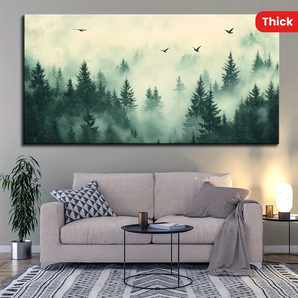 1.5 inch thick pine solid wood frame, oil on canvas, modern landscape oil on wall decoration, living room wall decoration