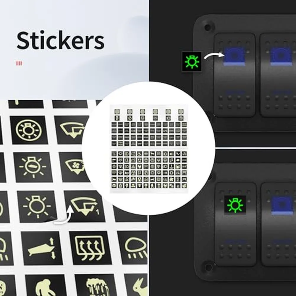 Marine Grade Switch Box 8 Gang Rocker Switch Panel Overload Protection Overcurrent Prevention 8 Gang Switch Panel For Vehicles