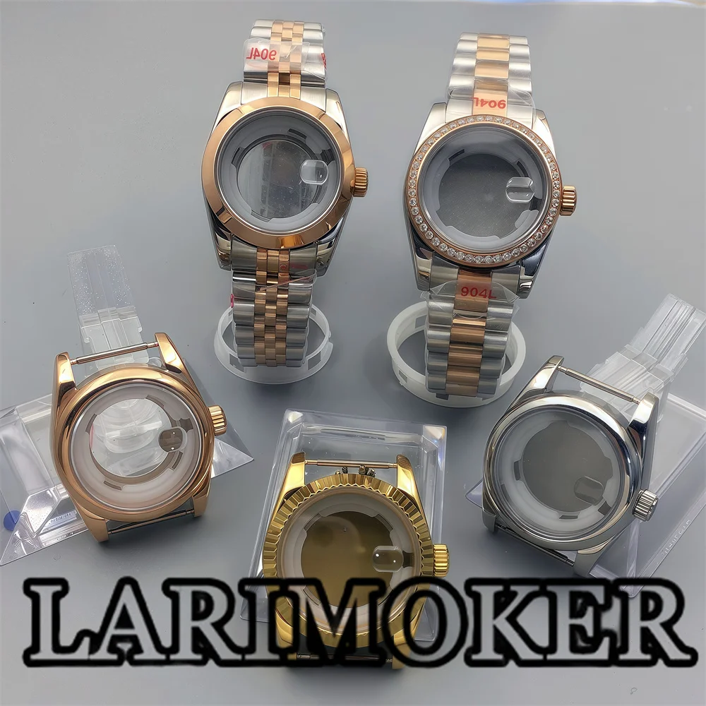 LARIMOKER 31mm Women‘s Watch Case Fits NH05NH06 Movement Sapphire Glass Case Glass Back Solid Back