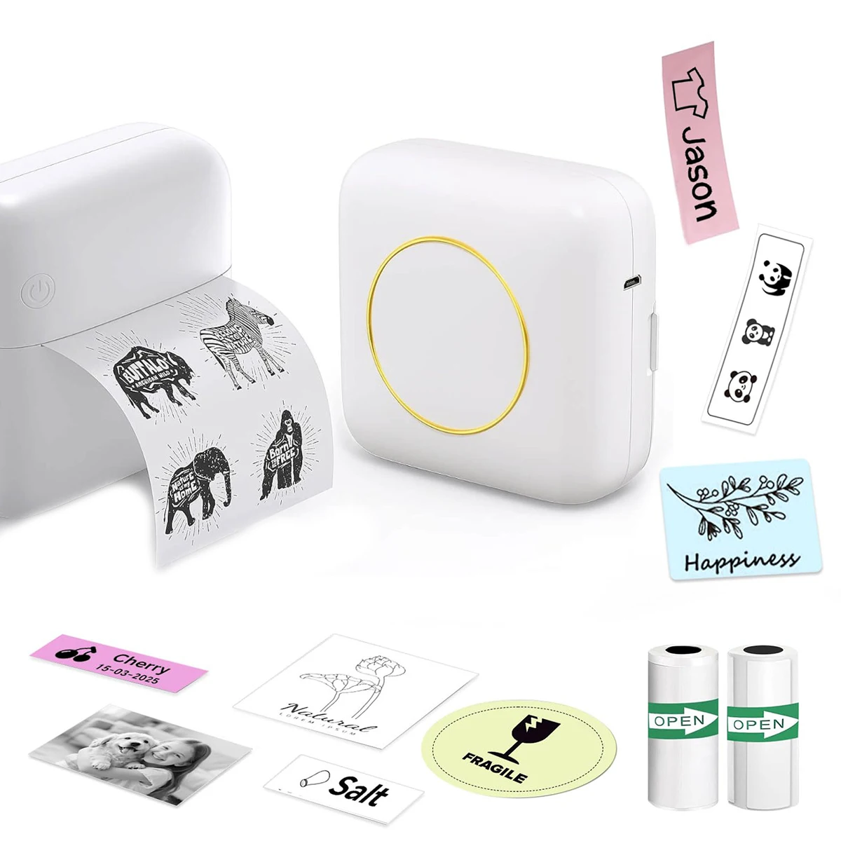 

Машина для изготовления этикеток с лентой — мини-принтер для наклеек, Bluetooth-принтер для этикеток для организации домашнего офиса, портативный термопринтер