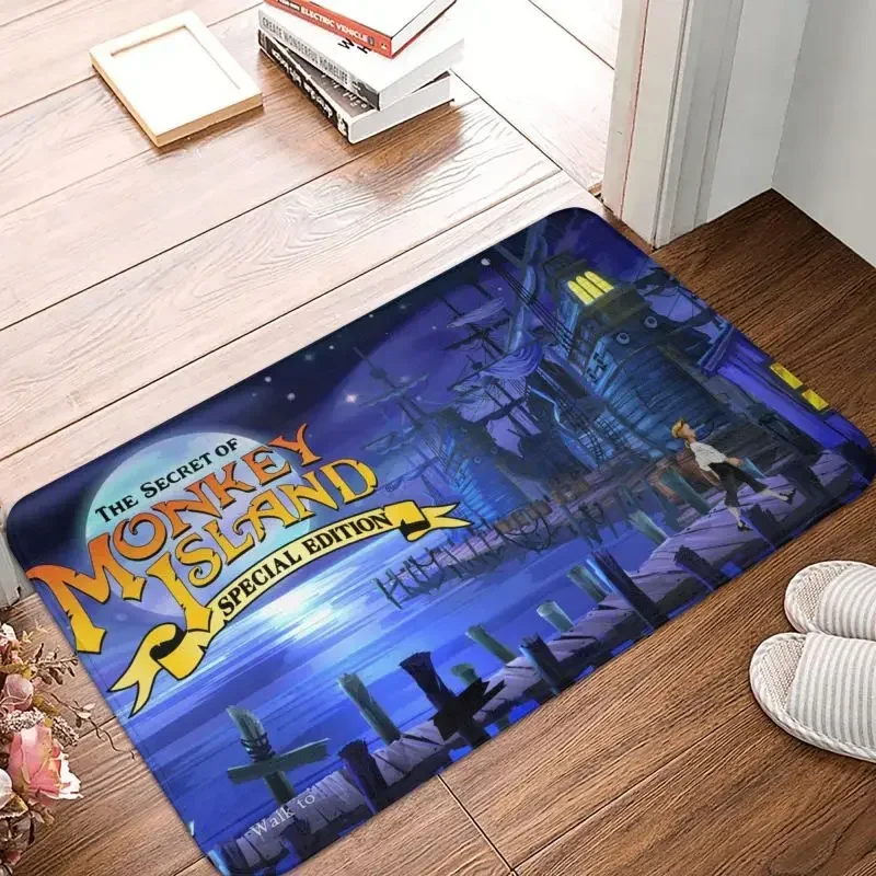 Secret Of Monkey Island Front Door Mat Anti-Slip Outdoor Quick Dry Video Games Doormat Garden Garage Entrance Rug Carpet