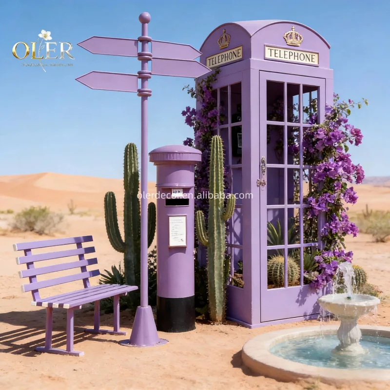 custom.Oem Rts London Telephone Pink Red Phone Booth Box Stand Metal Birthday Party Wedding Decorations Photo Background view 4