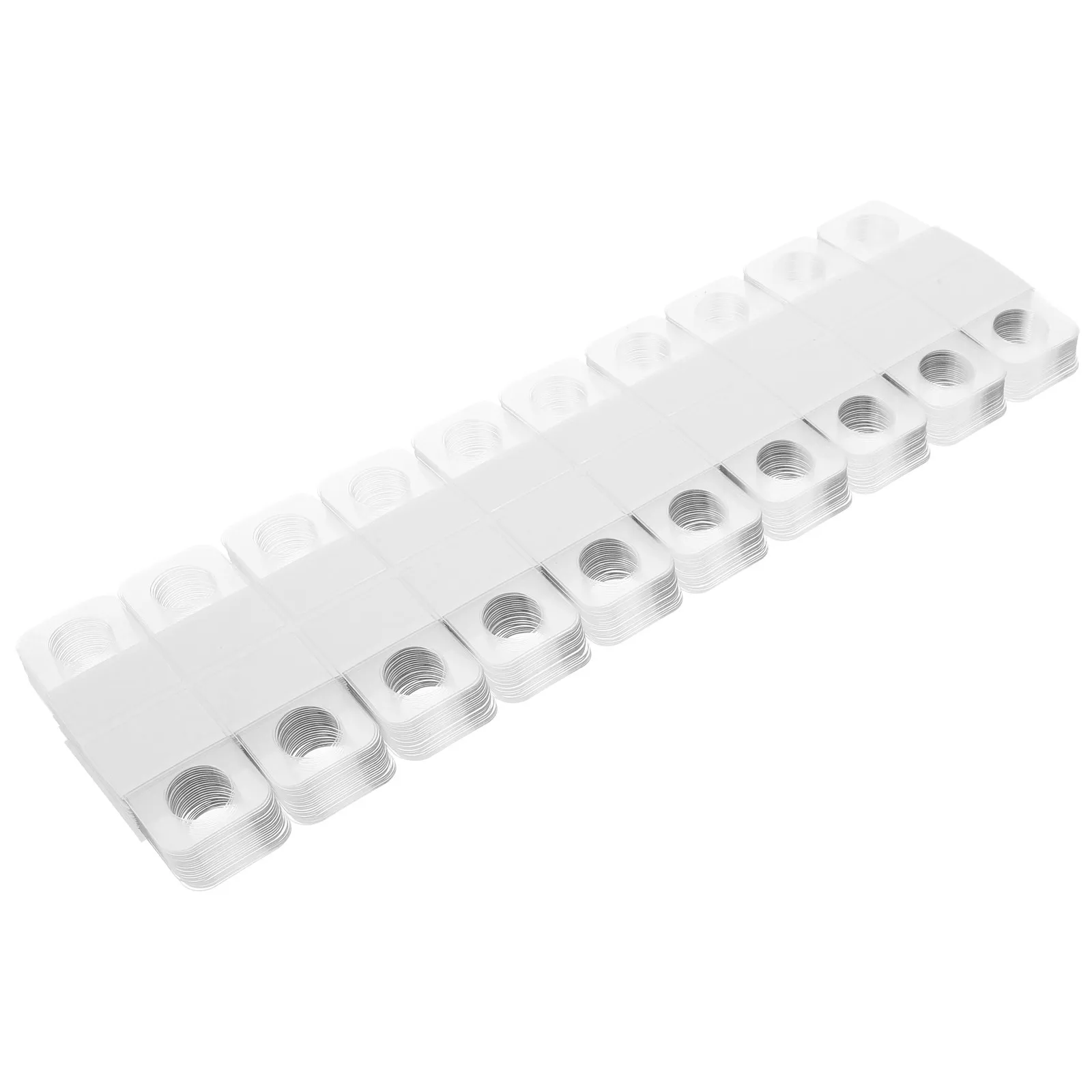 500Pcs Round Hole Tab For Retail Store Display Merchandise Transparent Self Adhesive Hanging Tags Clear Labeling