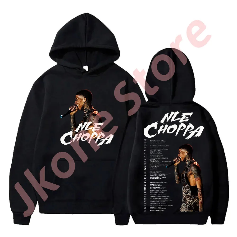 Nle choppa Tour merch เสื้อมีฮู้ดคอสเพลย์สำหรับผู้หญิงเสื้อสเวตเชิ้ตแนวสตรีทฮิปฮอปลำลองสำหรับผู้ชายแฟชั่นคอสเพลย์ฤดูหนาว