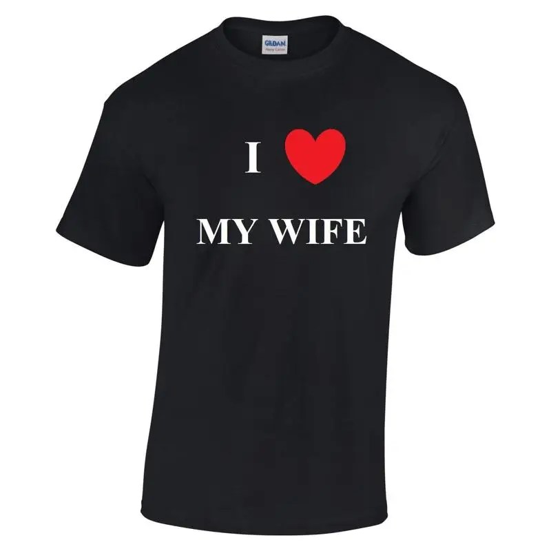 

Футболка I HEART My Wife Funny LOVE, черно-белая хлопковая футболка S 5XL