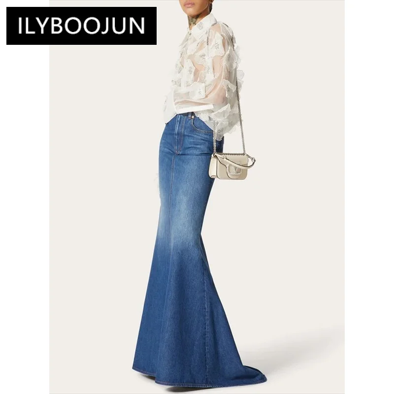 Patchwork Appliques Solid Casual Blouses For Women Lapel Long Sleeve Spliced Sheer Mesh Temperament Loose Shirts Female New