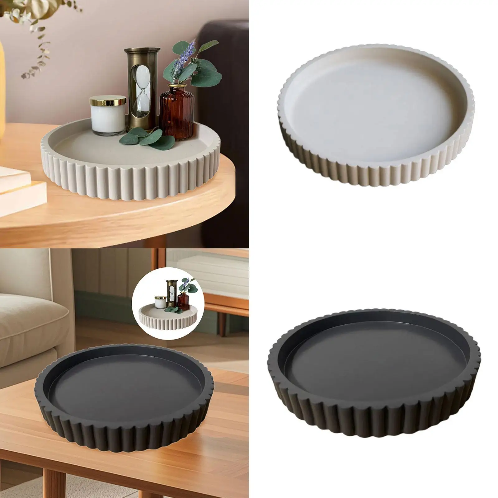 Round Tray For Coffee Table Decor Circle Easy To Clean Jewelry Storage Serving Trays, Tray For Coffee Table, For Living RoomNice