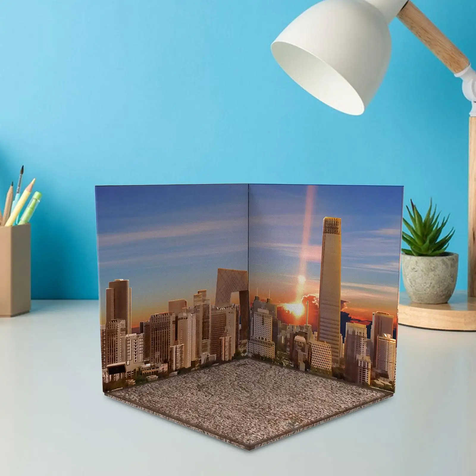 1:6 Backdrop Scene Organizer, Layout Scene Display Vehicle Model Showcase for Diecast Car Dollhouse Vehicle Scene Toy