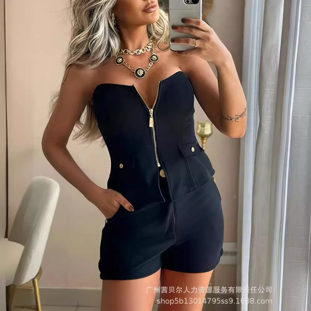 

New 2024 Tube Top Zipper 2-piece Sets for Women