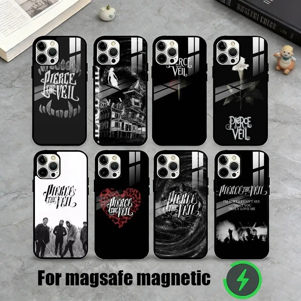 

P-Pierce The Veil Fan Art Phone Case For iPhone17,16,15,14,13,12,11 Plus,Pro Magnetic For Magsafe Wireless Charging
