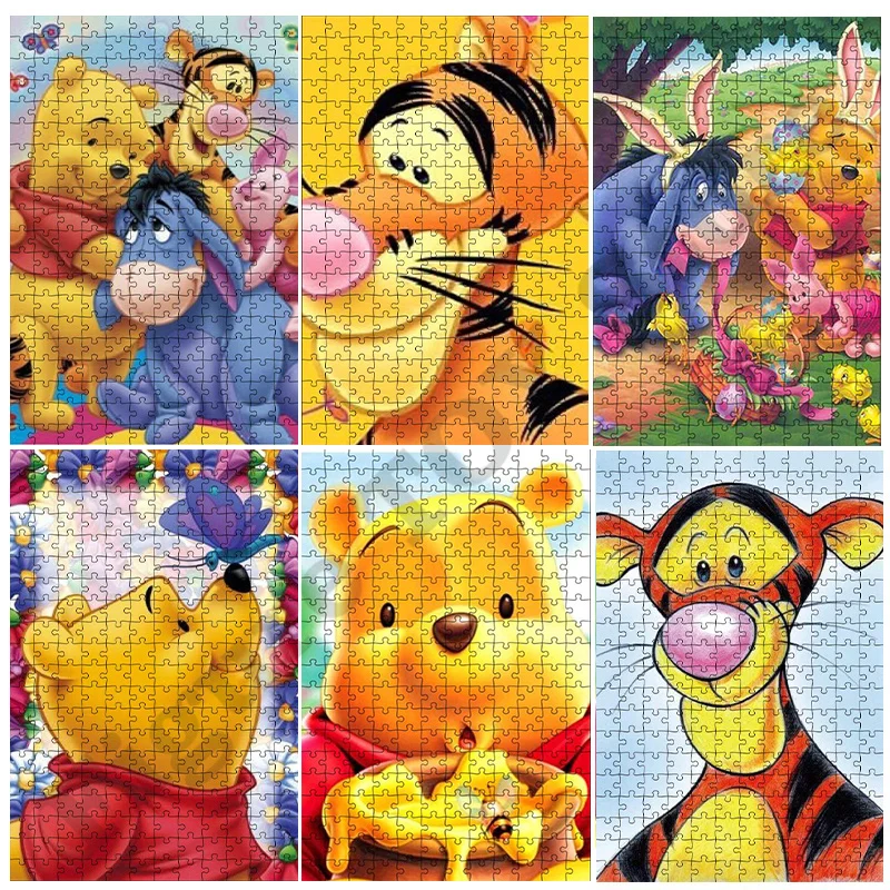 

Winnie The Pooh Puzzles 300 500 1000 Pieces Paper Assembling Pictures Jigsaw Puzzles Toys for Children Educational Toys