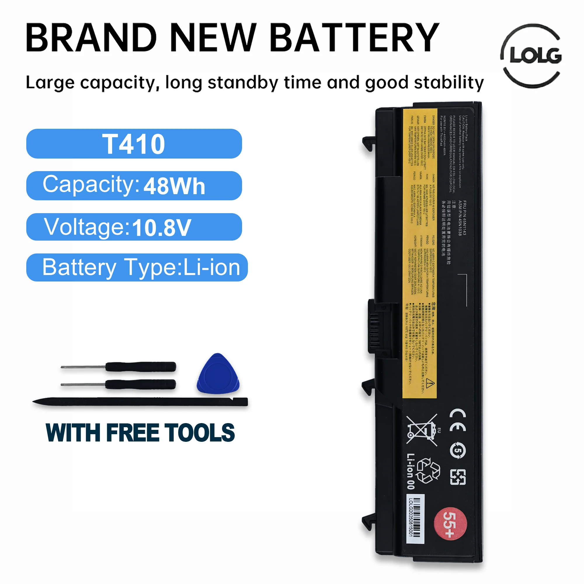 LOLG New 70++ 0A36303 Laptop Battery For Lenovo ThinkPad T430 T420 T410 T530 T520 T510 W530 W520 W510 L430 L420 L412 L530 L520 9
