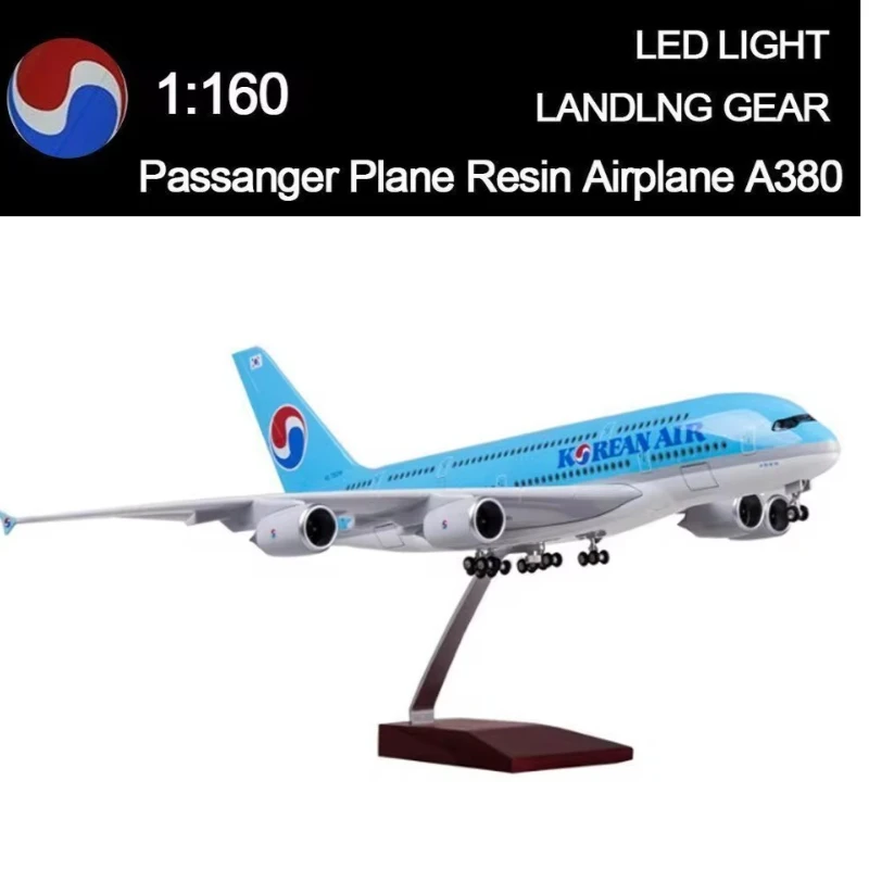 

47 см корейский самолет B747-8/A380 модель авиакомпании светодиодный светильник шасси самолет подарки дисплей коллекция игрушки украшения