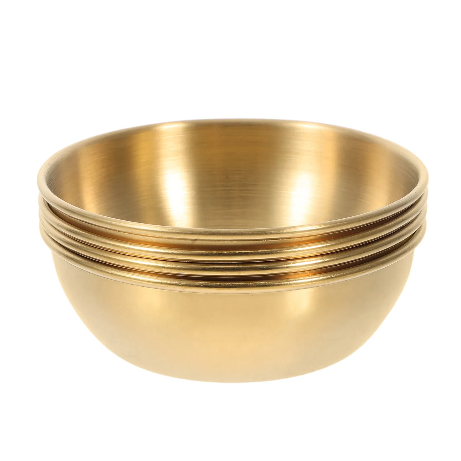 4Pcs Stainless Steel Dipping Sauce Bowls Elegant Gold Finish Space Saving Stackable Dishwasher Safe Condiment Cups for Sushi Dip