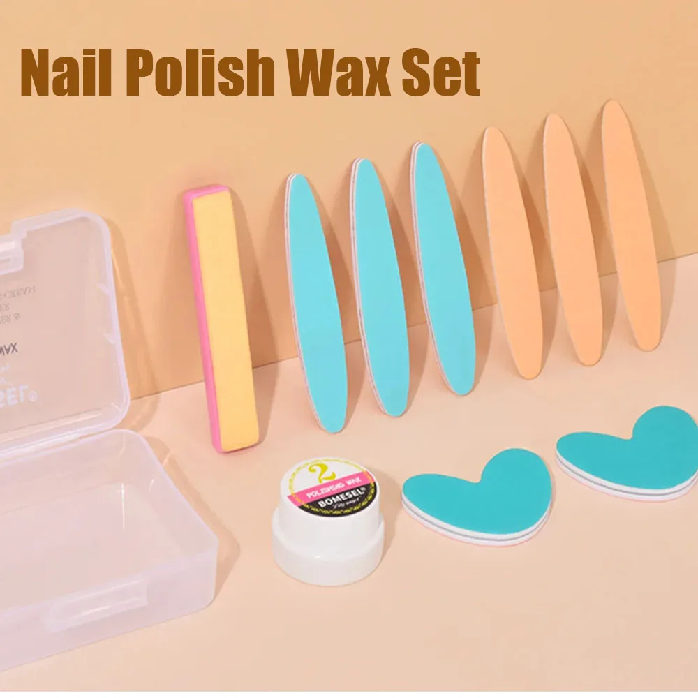 

Hot Sale Nail Polish Wax Set DIY Nail Art Polishing Wax Buffer Tool Set Professional Durable Manicure Kit for Home & Salon Use
