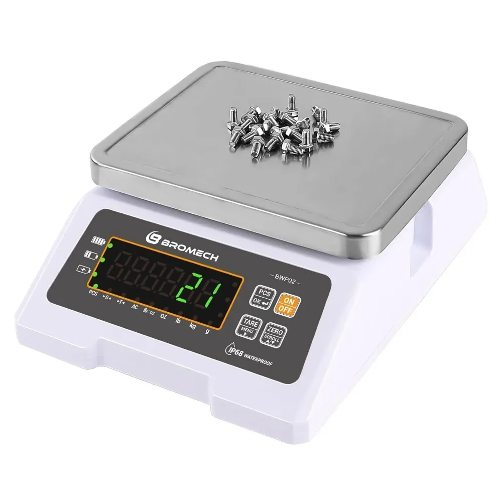 

Washdown Scale IP68 Weighs g, oz, lb, kg and lb:oz with Counting Function - 33lb Capacity, 0.001lb Increment