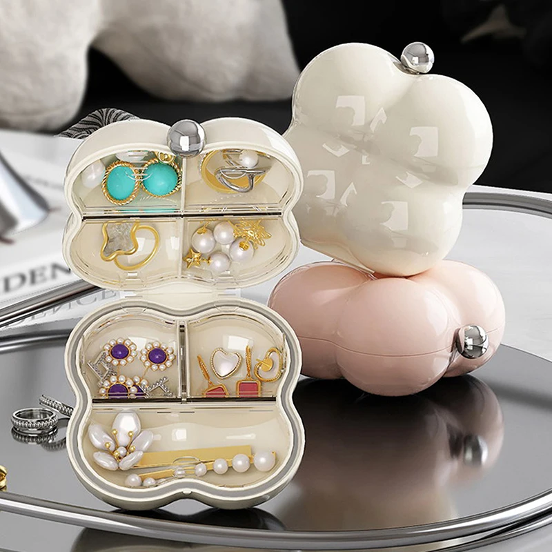 Mini Portable Jewelry Storage Organizer Travel Storage Boxes Earring Necklace Display Ring Jewelry Holder Boxes With Compartment