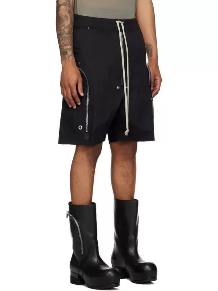 High Quality Luxury Front Zipper Hip Hop Shorts New Summer Fashion Men Casual Loose Drawstring Shorts