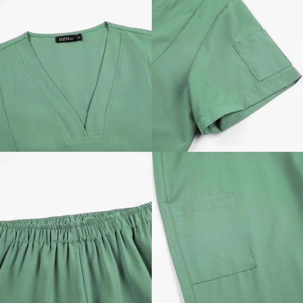 طقم سكرابز أعلى وسروال للممرضات ، زي جراحي ، سكرابز طبي ، ملابس عمل سبا ، صالون تجميل ، بدلة تمريض للطبيب ، ملحقات ممرضة