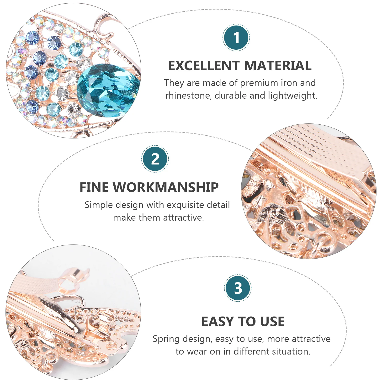 

2Pcs Crystal Butterfly Hair Clips Durable Lightweight Rhinestone Hairpins for Women Suitable Party Festival Travel Everyday