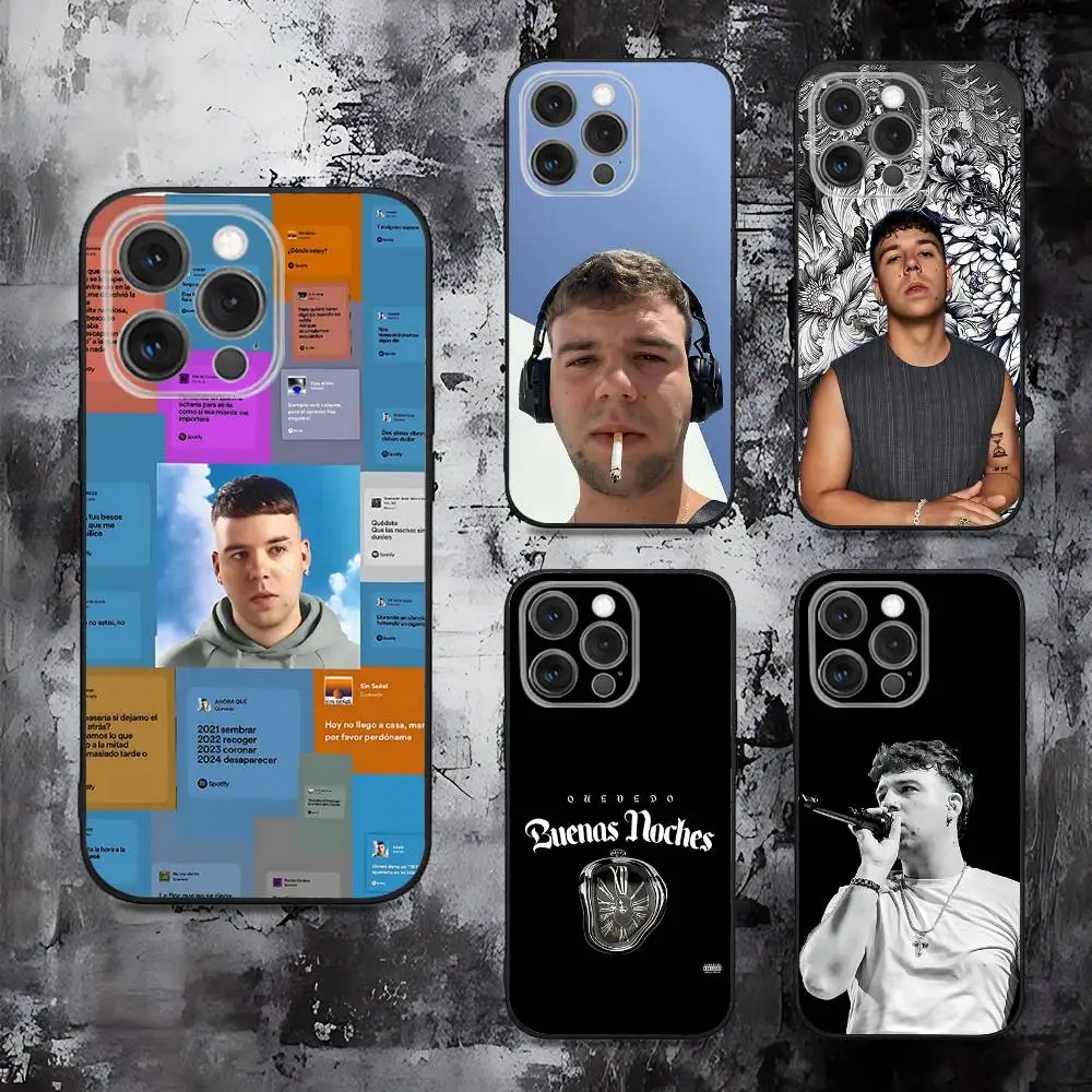 

Buenas Noches Quevedo Phone Case For iPhone 16,15,14,13,12,11,Pro,Max,Plus,X,XS,SE,E,Mini,Soft Silicone Black Case