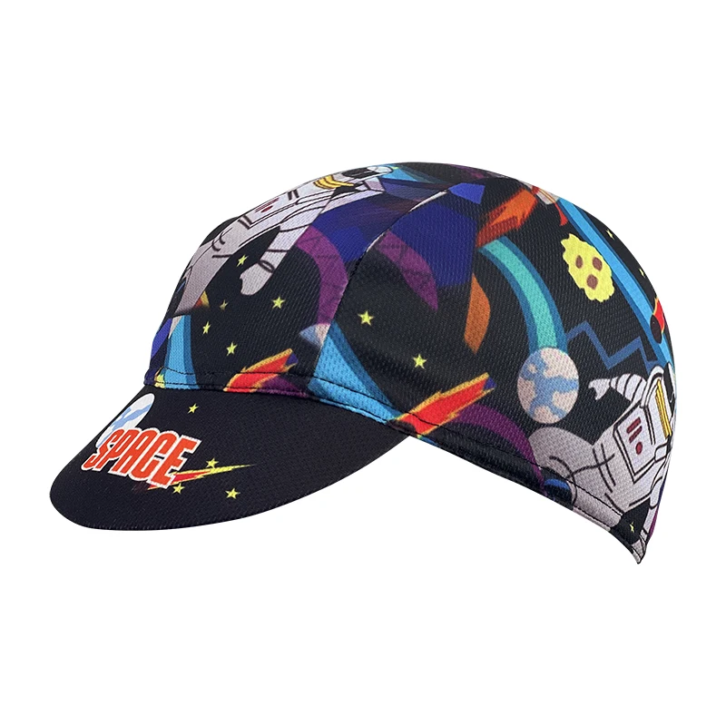 Classic cycling cap, polyester sweat absorption, pop neutral style, space