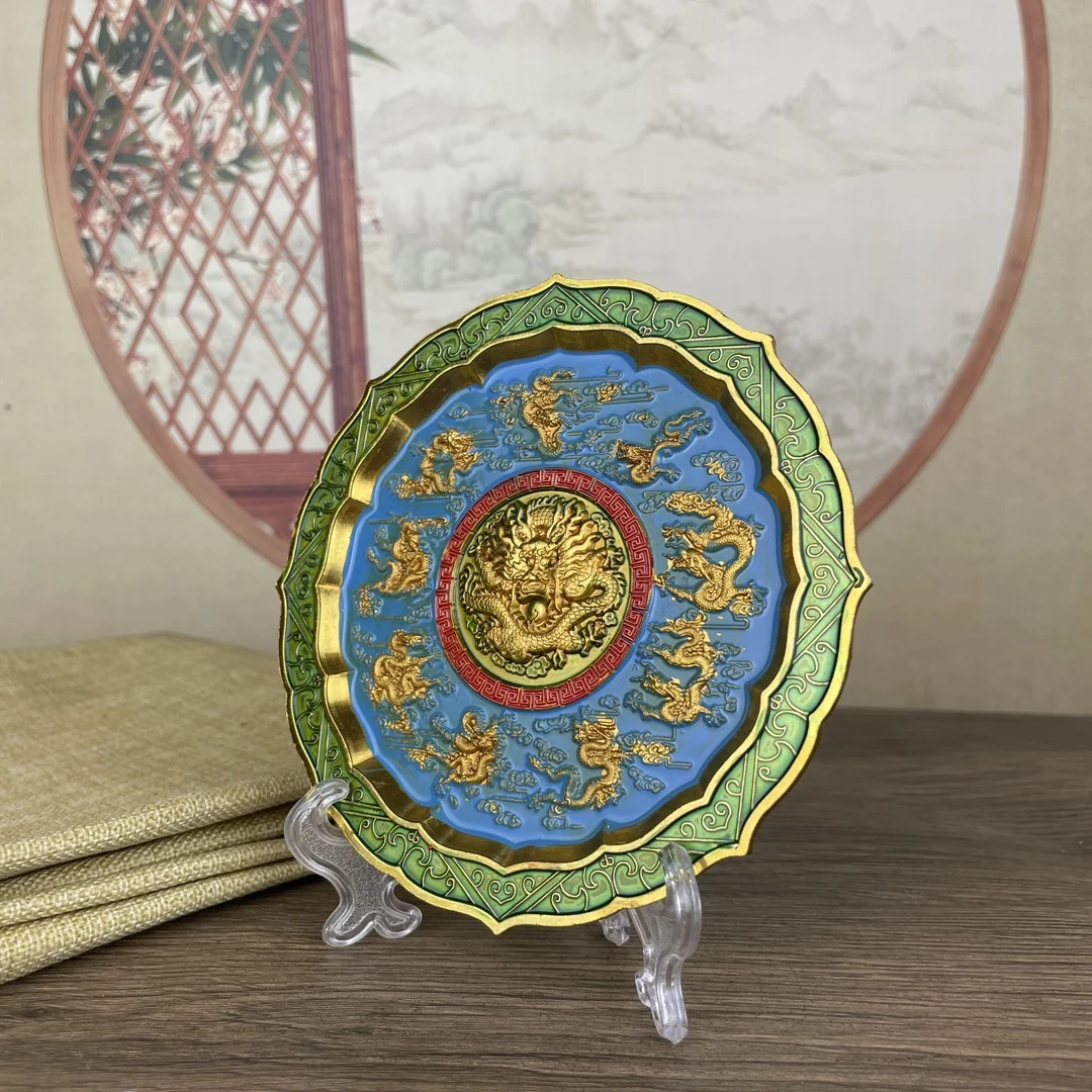 Metal statue feng shui plate Kowloon Park Diameter 12cm, weight approximately 114 grams