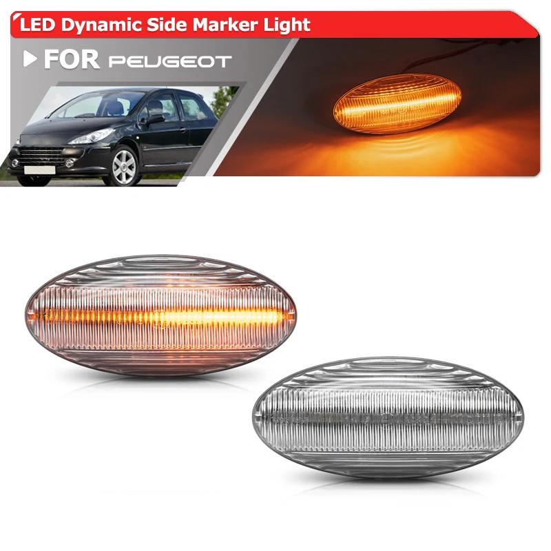 Indicador lateral Led dinámico para coche, luces intermitentes para Peugeot 107, 108, 206, 307, SW, CC 407, 607, 1008, Partner, Citroen C1, 2, 3, 4, 5, Xsara, Toyota Aygo