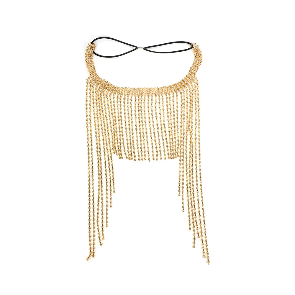 Stylish Women\'s Hair Accessories Bohemian Exaggeration Full Of Rhinestones Retro Ethnic Style Long Fringe Bridal Headwear